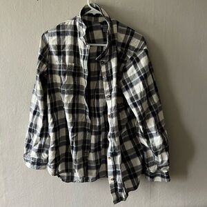 Carhartt Cream and Blue Plaid Button Up Size XL